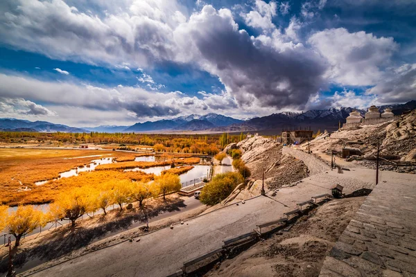 Vista de la ciudad de Leh desde Leh Palace, Leh, Ladakh —  Fotos de Stock