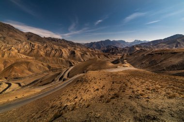 Hindistan 'daki Leh Dağları' nın Ladakh Sıradağları manzarası