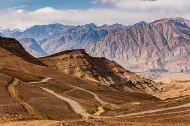 Hindistan 'daki Leh Dağları' nın Ladakh Sıradağları manzarası