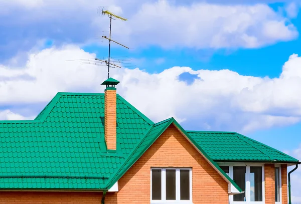 House with a gable roof window — Stock Photo, Image