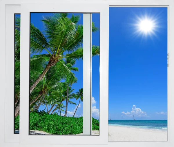 Ocean view window — Stock Photo, Image