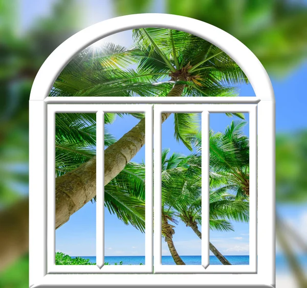 Ocean view window — Stock Photo, Image