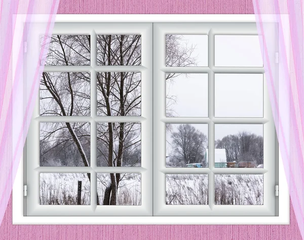 Vista da janela na — Fotografia de Stock