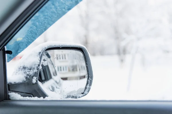 Espejo invierno coche — Foto de Stock