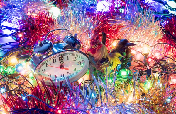 Nový rok pozlátko hodin — Stock fotografie