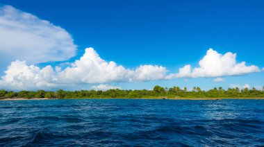 Mavi gökyüzü üzerinde Karayip güneş