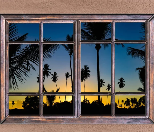 Fenster Wolkensonne — Stockfoto