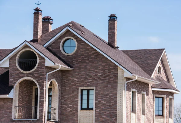 House with a gable roof window — Stock Photo, Image