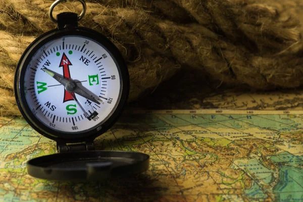 Compass on the world map Royalty Free Stock Photos