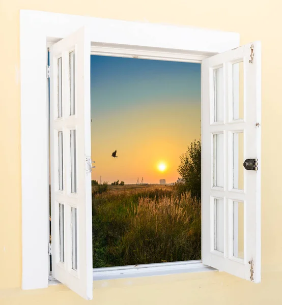 Sunrise view from the window — Stock Photo, Image