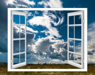 açık pencere bulut güneşi