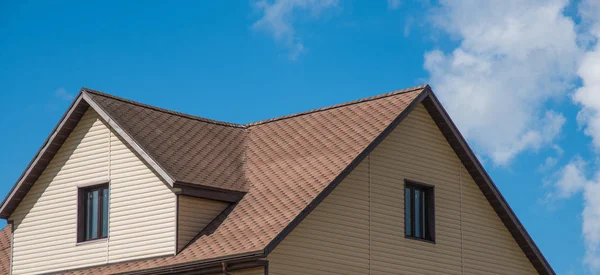 House with a gable roof window — Stock Photo, Image