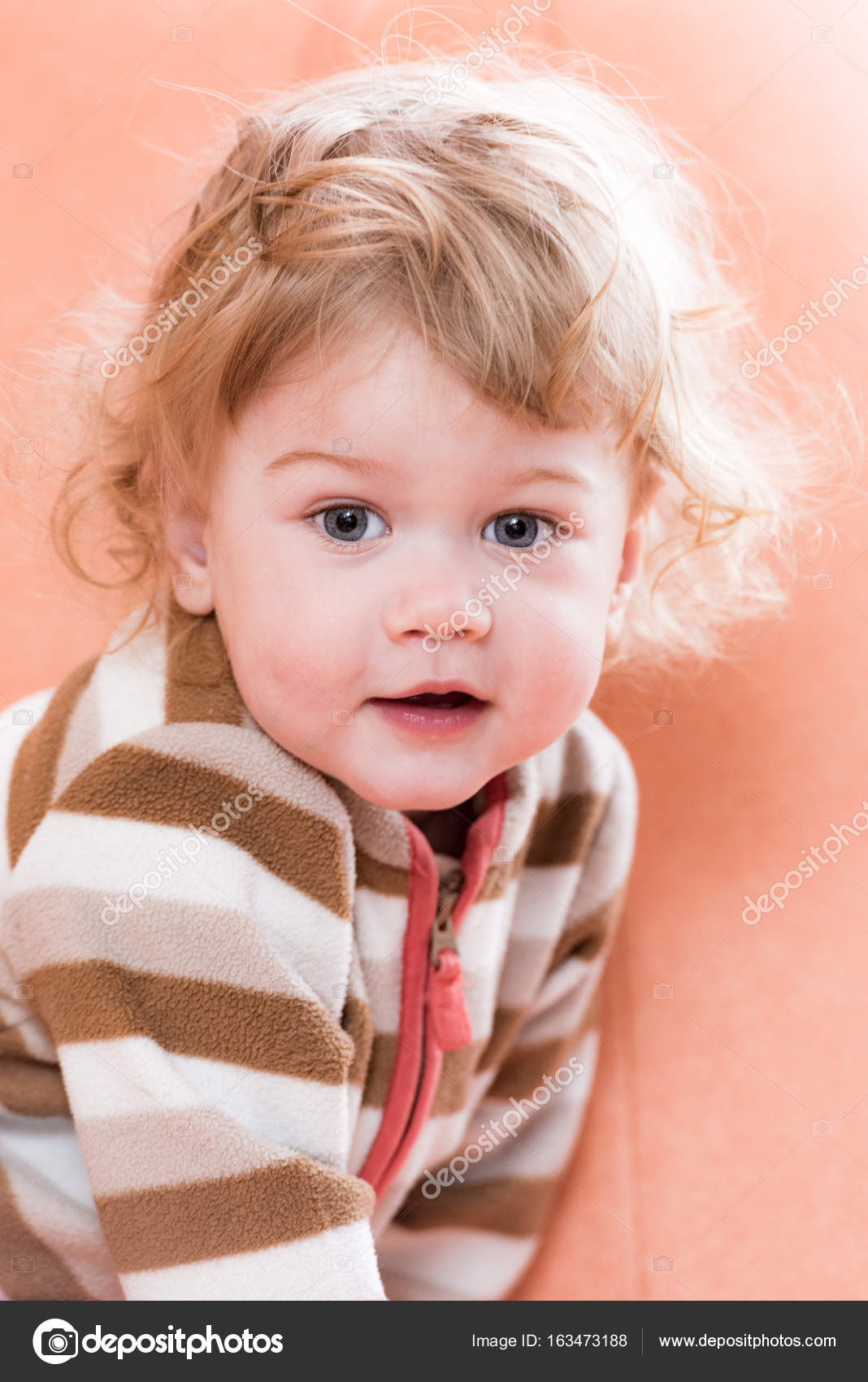 Blond Curly Haired Child Stock Photo C Db Rus 163473188