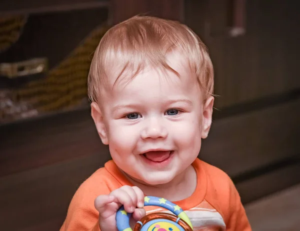 Blond curly-haired child — Stock Photo, Image