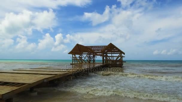 Onweersbui op zee orkaan irma Dominicaanse Republiek — Stockvideo