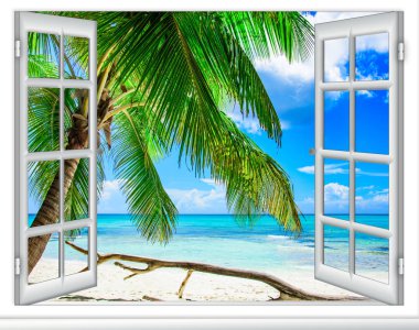 Ocean view penceresi Caribbean Dominik Cumhuriyeti