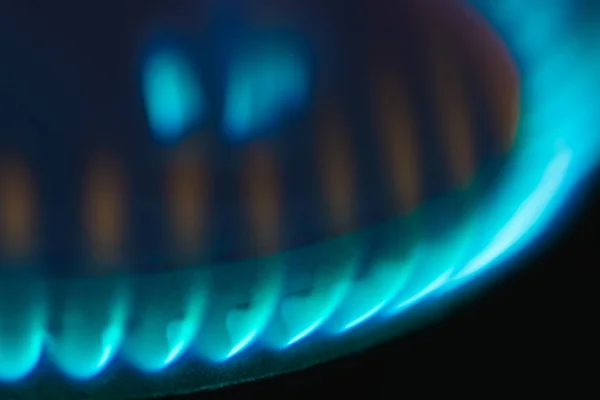 Kitchen gas burner flame — Stock Photo, Image