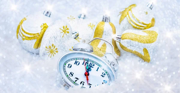 Holiday christmas clock — Stock Photo, Image