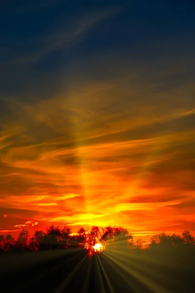 Puesta de sol en las nubes — Foto de Stock