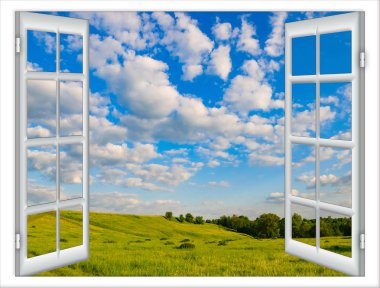 doğa manzara ile pencere perdeleri ile