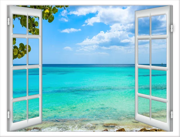 Nyitott ablak a tengerre — Stock Fotó