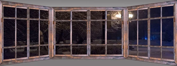 Old wooden window view — Stock Photo, Image