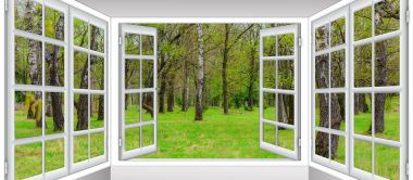 Pencereden gün doğumu görünümü