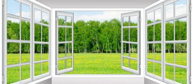 Pencereden gün doğumu görünümü