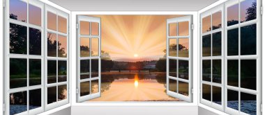 açık pencere bulut güneşi