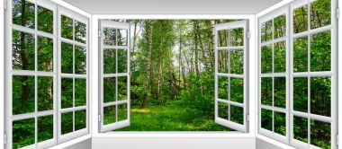 Pencereden gün doğumu görünümü