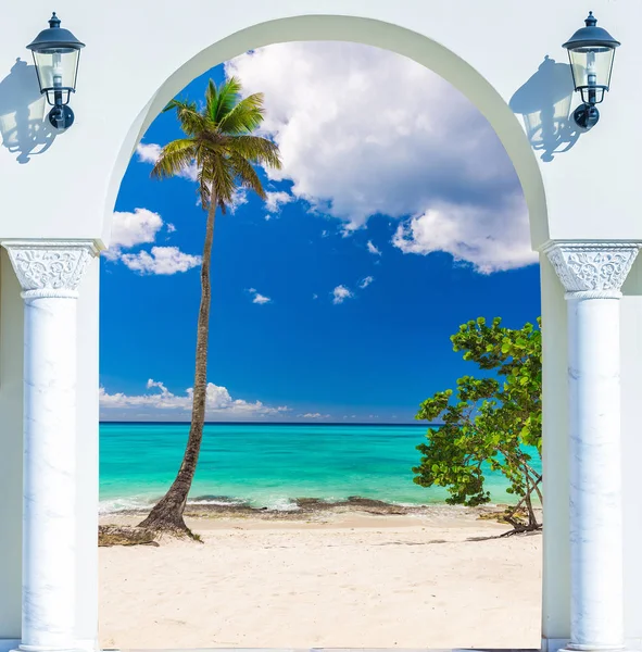 Deur open palm beach — Stockfoto