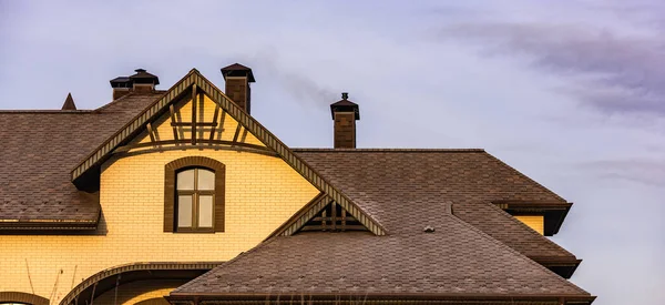 House with a gable roof window — Stock Photo, Image