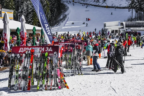 Βουλγαρία Μπάνσκο Φεβρουαρίου 2020 Bansko Ski Station Kolarski Lift Banderishka — Φωτογραφία Αρχείου