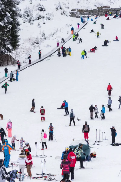 Bansko Bulgária Fevereiro 2020 Estância Esqui Inverno Bansko Pista Esqui — Fotografia de Stock