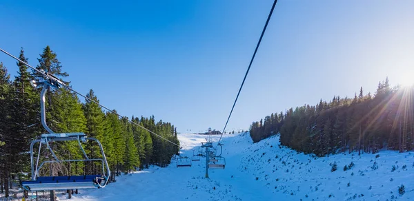 Télésiège Pour Skier Montagne Hiver — Photo