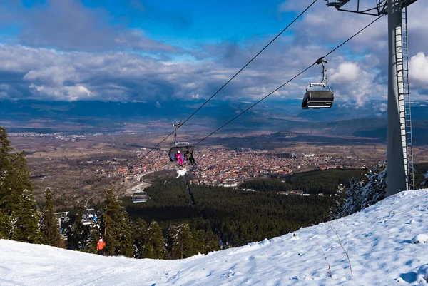 Bulgária Bansko Fevereiro 2020 Estância Esqui Bansko Pistas Esqui Nevado — Fotografia de Stock