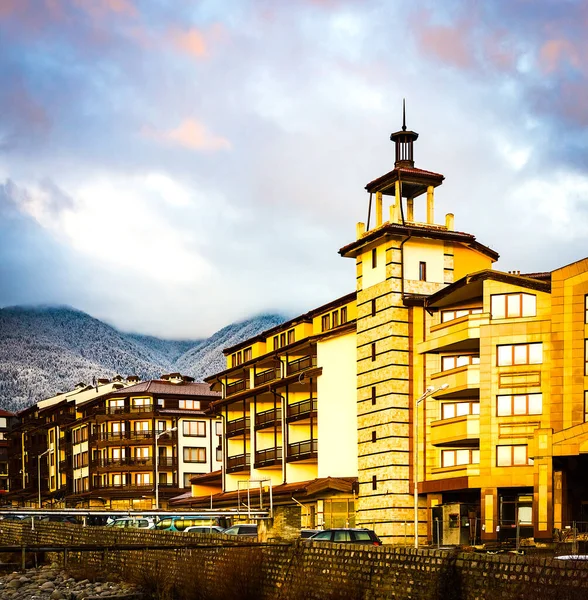 Bansko Bulgarie Station Ski Bulgarie Bansko Town Dawn Street Hotel — Photo