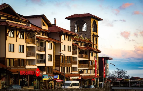 Bansko Bulgária Fevereiro 2020 Estância Esqui Bulgária Bansko Cidade Amanhecer — Fotografia de Stock