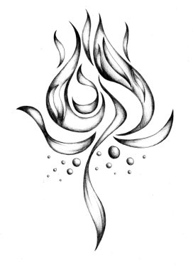 Soyut yapı Siyah kalemle çizim