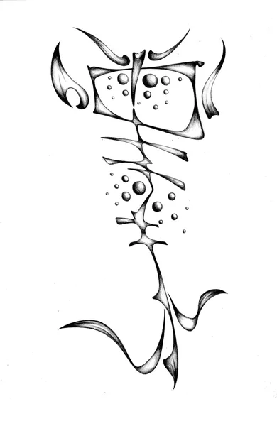 Desenho abstrato lápis preto com estrutura — Fotografia de Stock