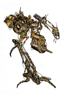 Antika bir cyborg - sanat illüstrasyon portresi