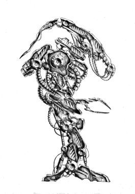 Sanat stil cyborg çizim şekil