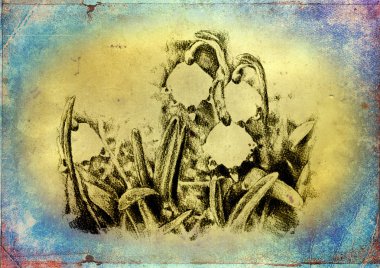 Sanat illüstrasyonu çiçekli klasik arkaplan