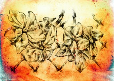 Sanat illüstrasyonu çiçekli klasik arkaplan