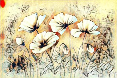 Soyutlama çiçek sanat illüstrasyon