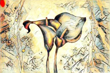 Soyutlama çiçek sanat illüstrasyon