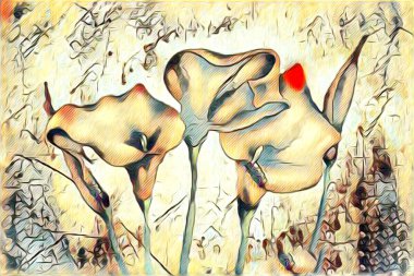 Soyutlama çiçek sanat illüstrasyon