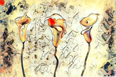 Soyutlama çiçek sanat illüstrasyon