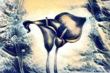 Soyutlama çiçek sanat illüstrasyon