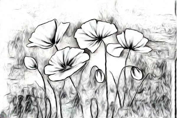 Абстракционная цветочная иллюстрация — стоковое фото